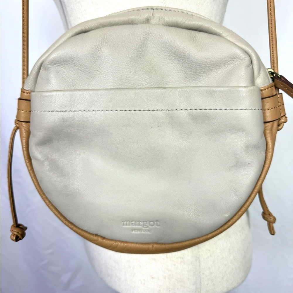 Margot Gray and Tan Round Crossbody Bag